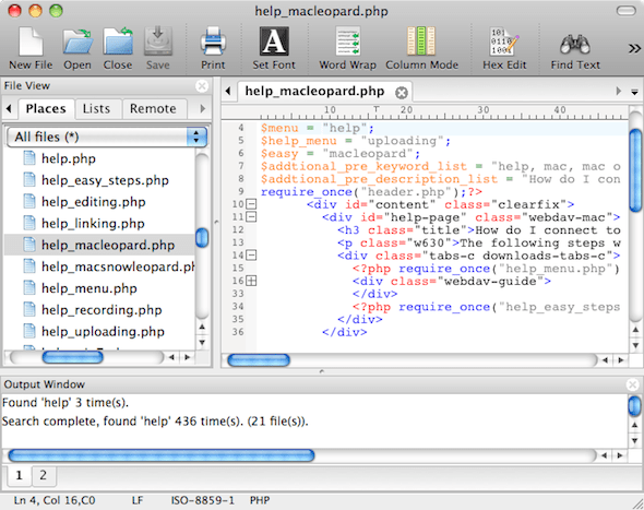 Free php editor for mac os x